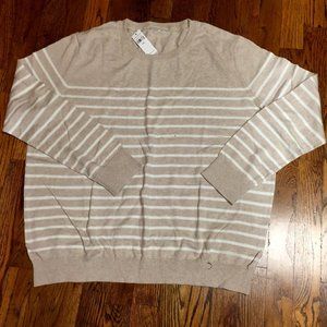L/S Crew Neck Oatmeal Stripe Sweater XXL NWT